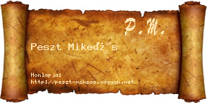 Peszt Mikeás névjegykártya